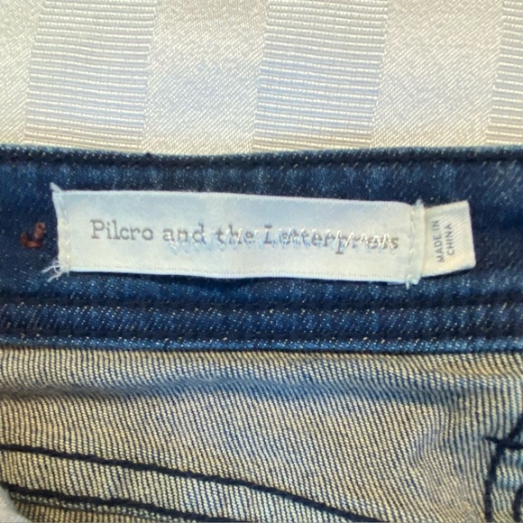 Pilcro and the Letterpress Slim Straight Jeans Stretch Blue Denim Sz 26 - Picture 12 of 16